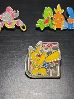 Pokemon Pikachu Pin DC 2014 Promo Collector Pin Treecko Torchic Mudkip Hoopa EX - Image 3