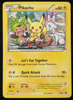 Pokemon Pikachu XY95 Promo Holo Rare - Let’s Eat Together 2016 -NM - Image 1