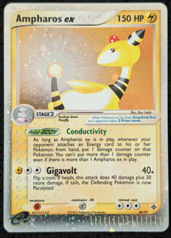 Pokemon TCG Rare Ampharos EX 89/97 Ruby & Sapphire Dragon 2003 WOTC NM - Image 1
