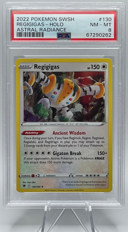 2022 POKEMON SWORD & SHIELD ASTRAL RADIANCE #130 REGIGIGAS-HOLO PSA 8 NM-MT - Image 1