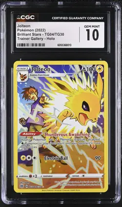 JOLTEON Brilliant Stars Trainer Gallery Holo #TG04 CGC 10 Gem Mint Pokemon - Image 1