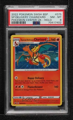 Special Delivery Charizard Holo Pokemon Sword & Shield Black Star Promo PSA 8 - Image 1