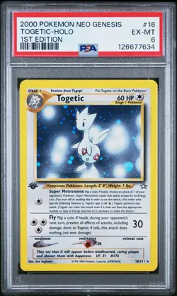 TOGETIC Pokemon Neo Genesis 1st Edition Holo 16/111 - PSA 6 - Image 1