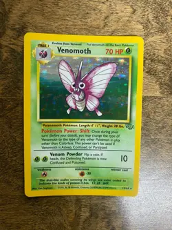1999 Pokemon TCG Jungle Unlimited Holo #13/64 Venomoth Holographic LP - Image 1