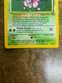 1999 Pokemon TCG Jungle Unlimited Holo #13/64 Venomoth Holographic LP - Image 3