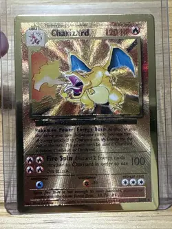 Charizard 4/102 Gold Metal Promo Pokemon 2021 25th Celebrations UPC - Image 1
