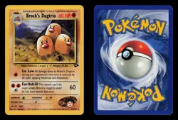 Brock's Dugtrio 22/132 - LP - Gym Challenge, WOTC Pokemon Vintage 2000 - Image 3