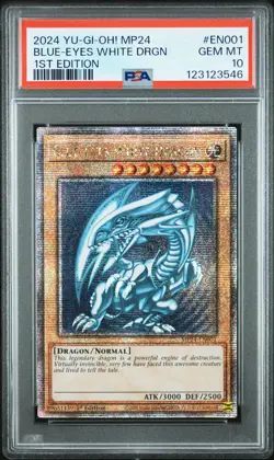 2024 YU-GI-OH! MP24-25TH ANV TIN: DUELING MIRRORS BLUE-EYES WHITE DRAGON PSA 10 - Image 1