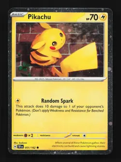 Pikachu 051/162 Temporal Forces English Pokemon Card TCG - Image 1