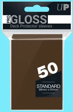 50 ULTRA PRO GLOSS BROWN STANDARD SIZE DECK PROTECTOR Card Sleeves mtg ccg tcg - Image 1