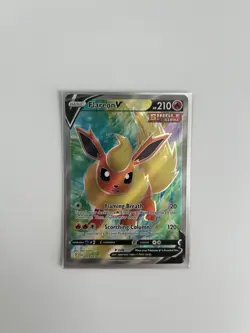 Pokemon TCG Flareon v Evolving Skies Holo Ultra Rare Full Art Card 169/203 - Image 1