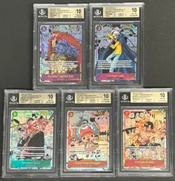 Lot (5) 2024 One Piece PRB The Best Manga Art BGS 10 Cards w/ Zoro Ace Tony Law - Image 1