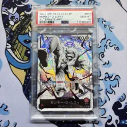 Monkey D Luffy St21-001 Gear 5 Parallel Leader PSA 10 One Piece Card - Image 1
