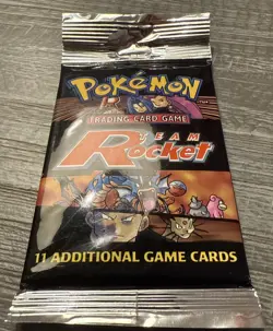 1999 Pokemon Team Rocket Booster Pack - Unlimited Edition Factory Sealed Vintage - Image 2