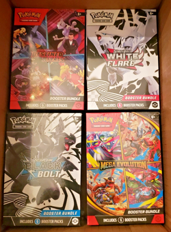 Lot of 4 Pokemon Booster Bundles - Mixed Sets, Sealed - Image 1