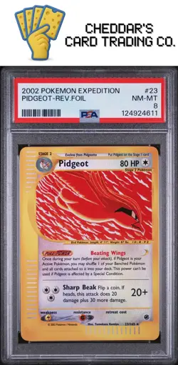 2002 Pokemon Expedition Pidgeot-Rev.Foil #23 PSA 8 (New Cert!) - Image 1