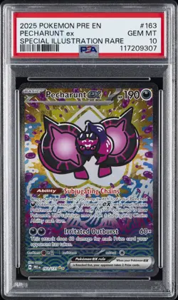 2025 POKEMON PRE EN-PRISMATIC EVOLUTIONS #163 PECHARUNT EX PSA 10 - Image 1