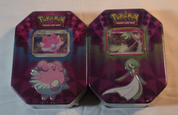 Pokemon TCG Strong Bonds 2019 Tins Gardevoir & Blissey Factory Sealed (LOT OF 2) - Image 1