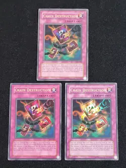 3 x YuGiOh Chain Destruction PSV-006 Ultra Rare Unlimited Edition LP/MP - Image 1