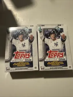 2025 Topps Series 1 Baseball Trading Card MLB Hanger Box - 59 Cards - 2 Pack - Image 1