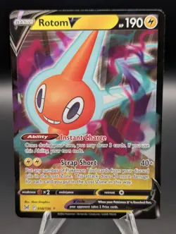 Pokemon TCG Rotom v Lost Origin Holo Rare Card 058/196 - Image 1