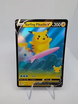 2021 Pokemon SWSH Celebrations Surfing Pikachu V 008/025 TCG Card - NM - Image 1