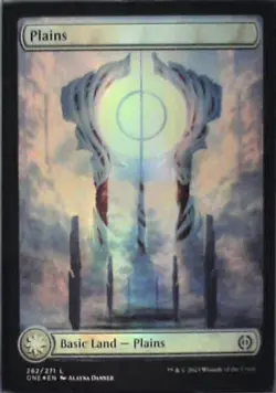 Plains (262) - Full Art - Phyrexia: All Will Be One: #262 - Foil Nm R246 - Image 1