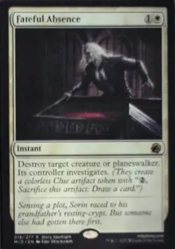 Fateful Absence - Innistrad: Midnight Hunt: #18, Magic: The Gathering Nm R240 - Image 1