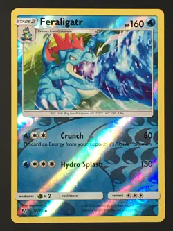 Pokemon TCG Feraligatr 20/73 Shining Legends Reverse Holo Uncommon LP - Image 1