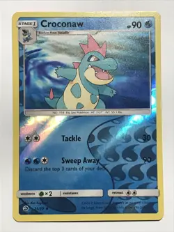 REVERSE HOLO Pokemon Sun Moon Dragon Majesty Card Croconaw 23/70 - Image 1