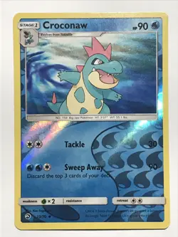 REVERSE HOLO Pokemon Sun Moon Dragon Majesty Card Croconaw 23/70 - Image 2