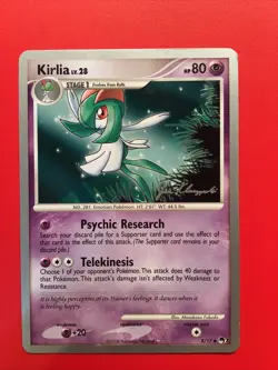 Kirlia 8/17 Pop Series 7 Uncommon Pokemon TCG 2008 Stamped World Championships - Image 1