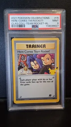 Pokemon Celebrations Here Comes Team Rocket! 15 PSA 9 - Image 1