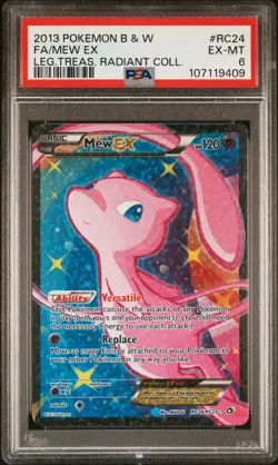 2013 POKEMON B&W LEGEND TREASURES RADIANT COLL #RC24 FULL ART/MEW EX PSA 6 - Image 1