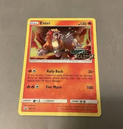 Entei SM219 Holo Cosmic Eclipse Prerelease Stamped 2019 Pokemon TCG - Image 2