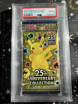PSA 10 - 25TH ANNIVERSARY JAPANESE POKEMON BOOSTER PACK PIKACHU GRADED GEM MINT - Image 1