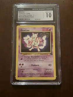 CGC 10 Gem Mint 1999 Mewtwo Black Star Promo #3 WB Movie Stamped WOTC Pokemon - Image 1