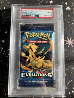 2016 Pokemon USA XY Evolutions Booster Foil Pack M Charizard Y PSA 9 MINT - Image 1