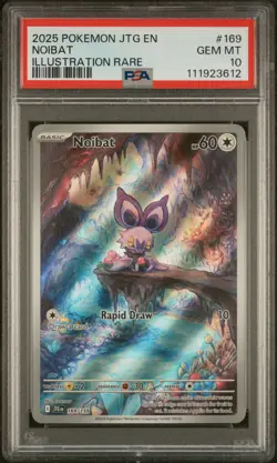 2025 POKEMON JTG EN-JOURNEY TOGETHER ILLUSTRATION RARE #169 NOIBAT PSA 10 - Image 1