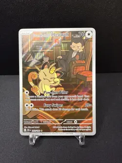 Pokemon TCG Team Rockets Meowth 203/182 Illustration Rare Destined Rivals NM - Image 1