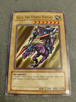 Gaia The Fierce Knight Holo/Non Holo LOB-006, SYE-007 Yu-Gi-Oh - Image 2
