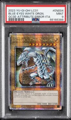 2023 YU-GI-OH! LC01-LEGEND COLL: 25TH ANV ED #EN004 BLUE-EYES WHITE DRAGON PSA 9 - Image 1