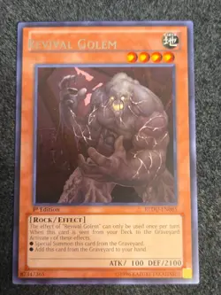 *Misprint* Revival Golem Rare REDU-EN085 Yugioh NM Small Name Shift - Image 1