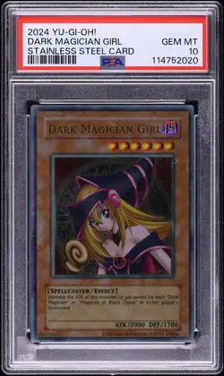 2024 Yu-Gi-Oh! Dark Magician Girl Stainless Steel PSA 10 GEM MINT - Image 1