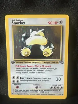 Pokemon 1999 Jungle Snorlax Holo Rare Card 11/64 1st Edition - Image 1