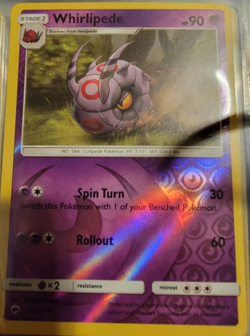 Reverse Holo Foil Whirlipede # 57/147 Burning Shadows Set Pokemon Cards NM/MINT - Image 1