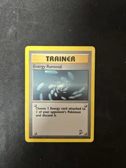 Pokemon ENERGY REMOVAL Card (BASE 2) Set 119/130 Non-Holo Common TRAINER D15 - Image 1