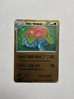 Thicc Venusaur Gold Metal High Quality Fan Art Card Funny Collectible Gift Mint - Image 1