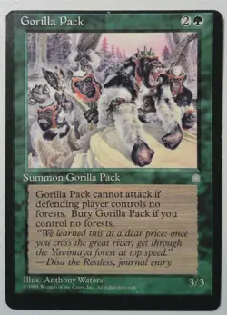 Gorilla Pack *Common* Magic MtG x1 Ice Age MISCUT (centering) SEE DESCRIPTION - Image 1
