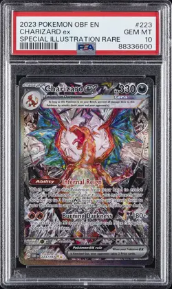 2023 POKEMON OBF EN-OBSIDIAN FLAMES #223 CHARIZARD EX PSA 10 - Image 1